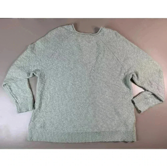 LL Bean Mint Green Cozy Knit Crewneck Sweater Womens Plus 2X Coastal Laggenlook - Picture 9 of 9